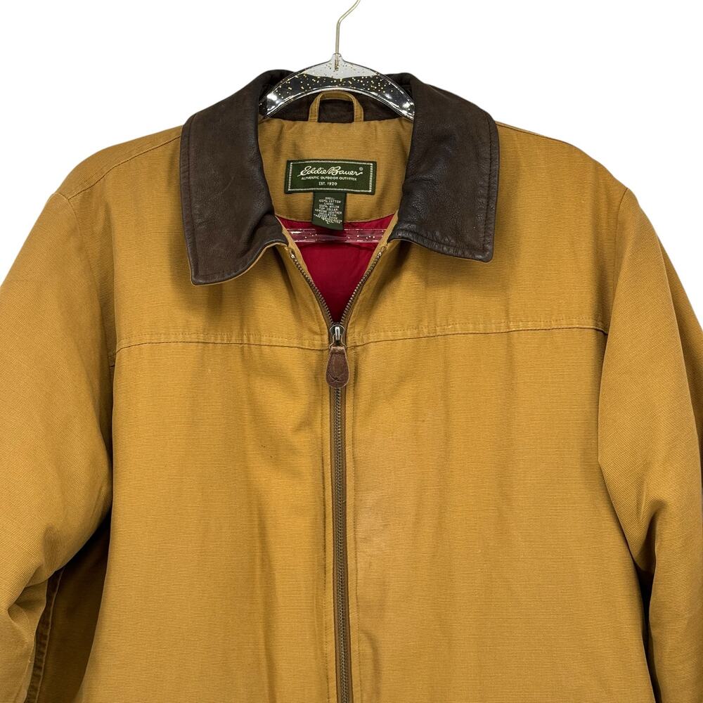 Eddie Bauer Chore Coat Down Quilted Lining Men's LG TALL Field Jacket Distressed - Picture 2 of 16
